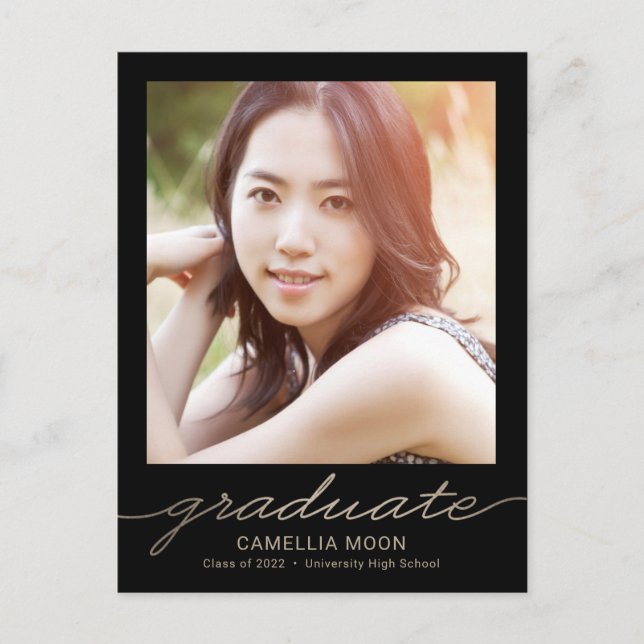 Opulent Type Editable Colour Graduation Postcard (Front)