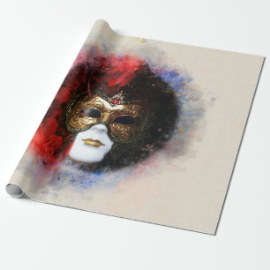 Opulent Venetian Carnival Mask Wrapping Paper