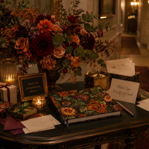 Opulent Vintage Floral Guest Book