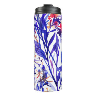 Opulent Watercolor Florals: Garden Background. Thermal Tumbler