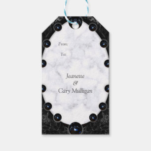Opulent  White & Black Marble Spheres Gift Tags