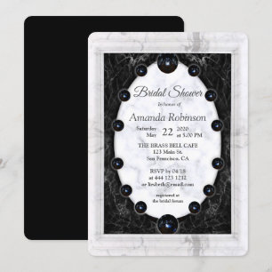Opulent White & Black Marble + Spheres Invitation