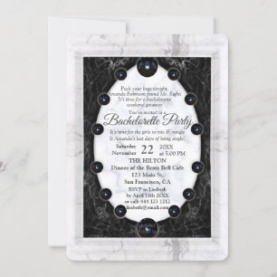 Opulent White & Black Marble Spheres Invitation