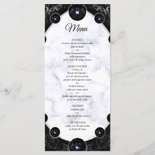 Opulent White & Black Marble Spheres Menu