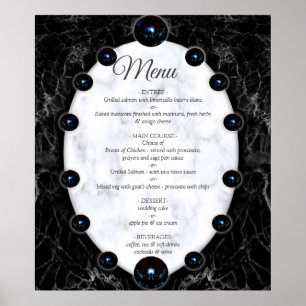 Opulent  White & Black Marble Spheres Poster
