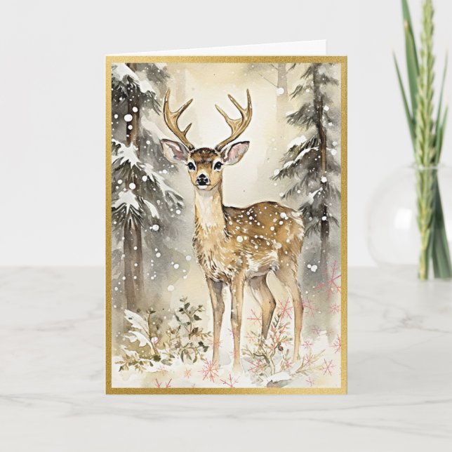 Opulent Woodland Deer Card (Front)