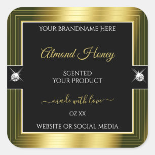 Opulently Black Gold Shiny Brilliant Product Label