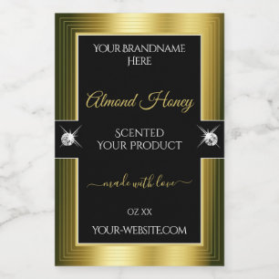 Opulently Black Gold Shiny Brilliant Product Label