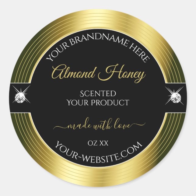 Opulently Black Gold Shiny Brilliant Product Label (Front)