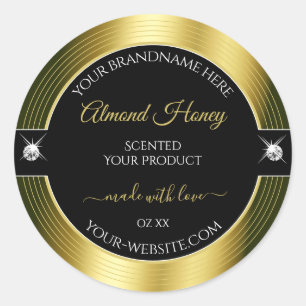 Opulently Black Gold Shiny Brilliant Product Label