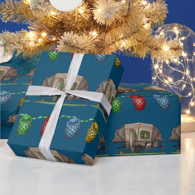 Opus 4 Pop Up Camper RV happy camper Wrapping Paper (Holidays)