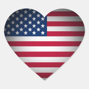 OPUS American Flag Heart Sticker