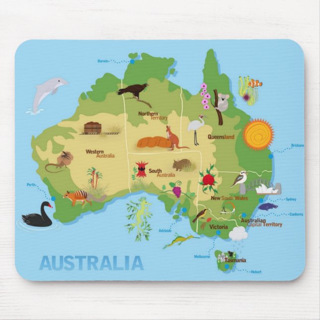 OPUS Australia map Mouse Mat (Front)