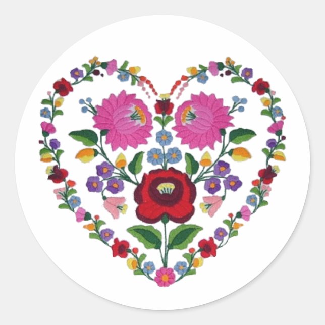OPUS CHANGEABLE Hungarian Heart Classic Round Sticker (Front)