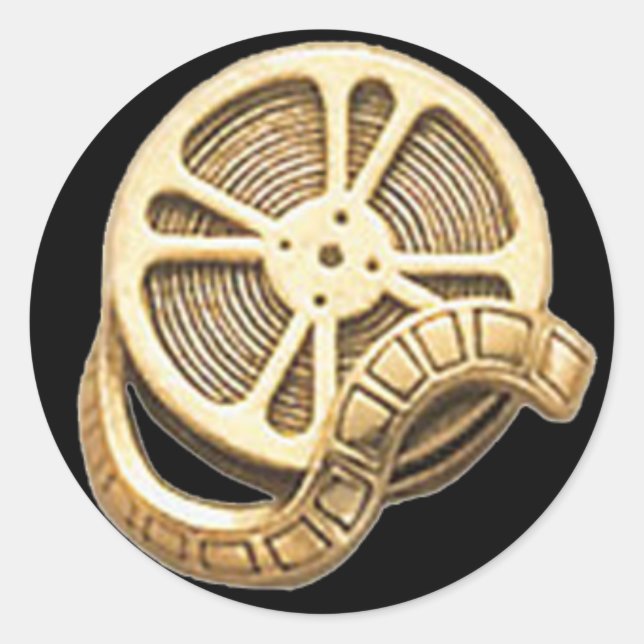 OPUS Gold Film Reel Classic Round Sticker (Front)