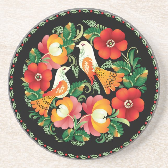 OPUS Hungarian Flower and Bird Coaster (Front)