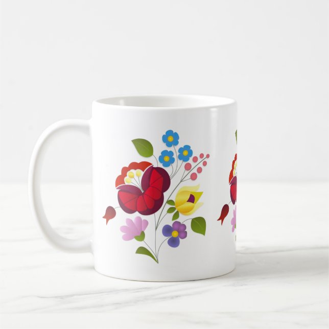 OPUS Hungarian Flower Embroidery Coffee Mug (Left)