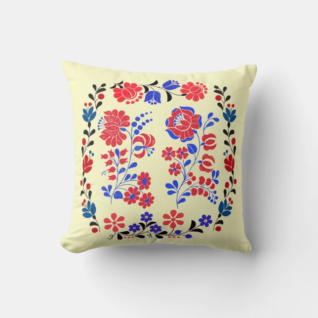 OPUS Hungarian Flower Embroidery Cushion (Front)