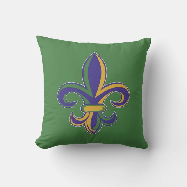 OPUS Mardi Gras Fleur De Lis Cushion (Front)
