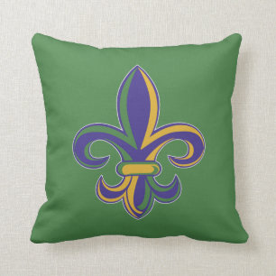OPUS Mardi Gras Fleur De Lis Cushion