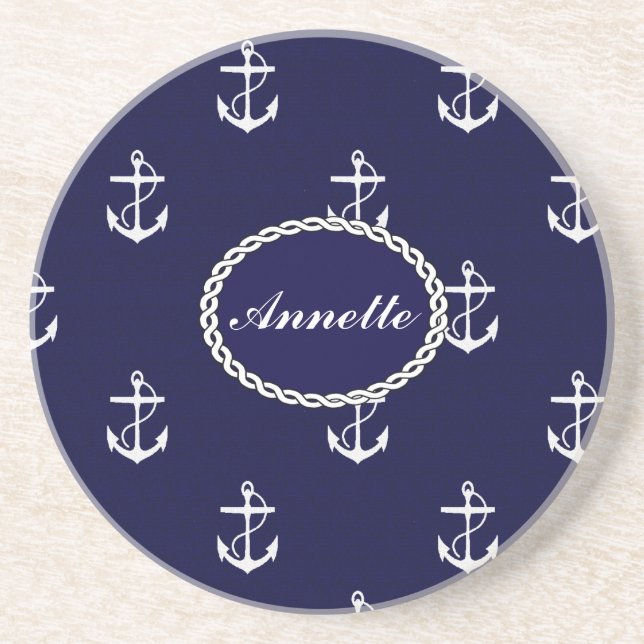 Opus Posh Anchor Nautical Custom Coaster (Front)