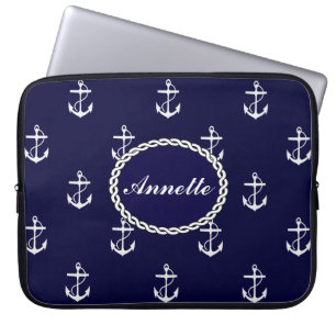 Opus Posh Anchor Nautical Custom Laptop Sleeve