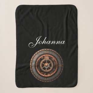 Opus Posh Steampunk Gears Sherpa Blanket