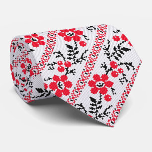 OPUS Ukrainian Embroidery Flower Tie