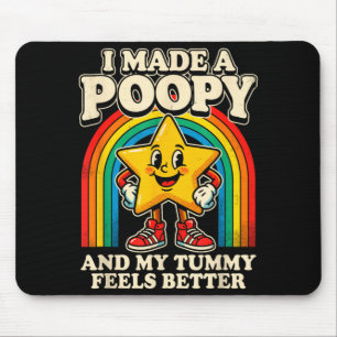 opy Tummy Feels Better Funny Star Art Mouse Mat