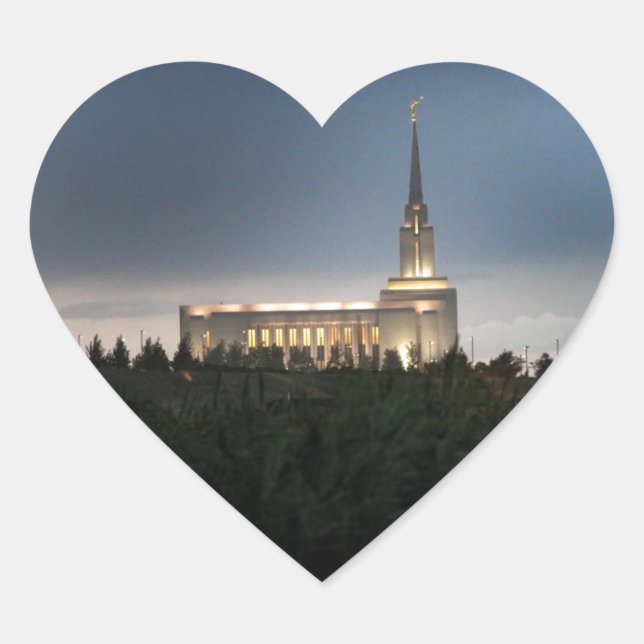 oquirrh mountain lds utah temple heart sticker (Front)