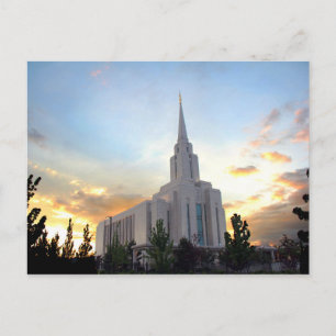Oquirrh Mountain LDS Utah Temple sunset Postcard