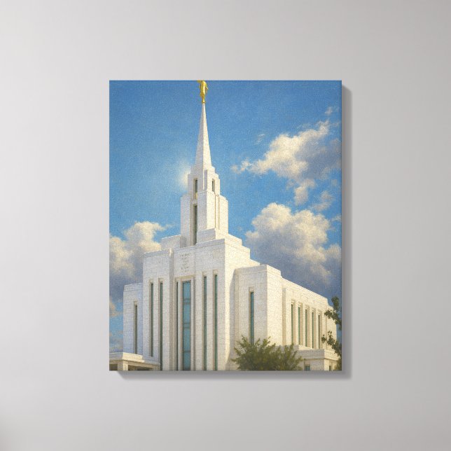 Oquirrh Mountain Utah Temple Painting™ LDS Canvas Print (Front)