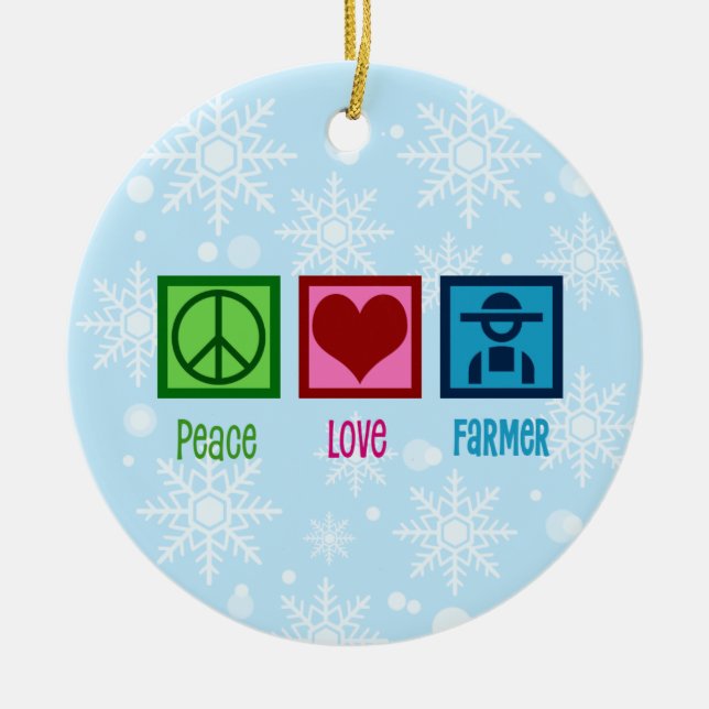 OR37-Peace Love Debate Team Ceramic Ornament farme (Front)