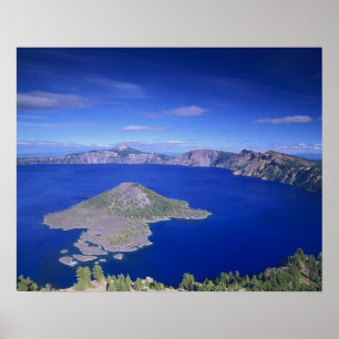 OR, Crater Lake NP, Wizard Island and Crater Poster