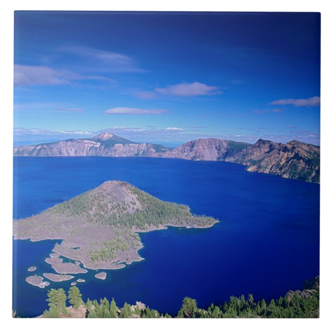 OR, Crater Lake NP, Wizard Island and Crater Tile (Front)