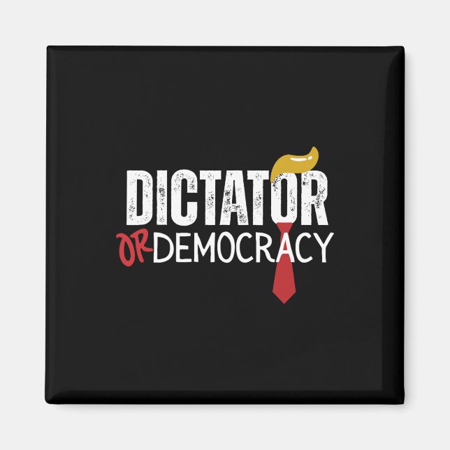 Or Democracy Funny Trump Hair Tie  Magnet (Front)