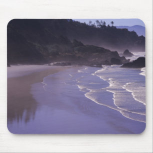 OR, Ecola SP, Indian Beach with morning fog Mouse Mat
