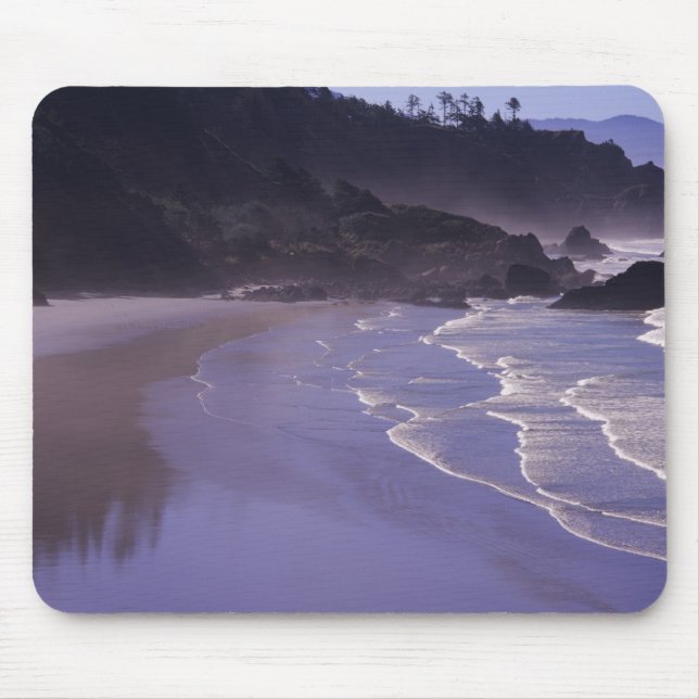 OR, Ecola SP, Indian Beach with morning fog Mouse Mat (Front)