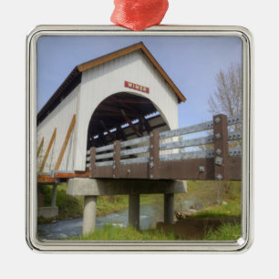 OR, Jackson County, McKee Covered Bridge Metal Tree Decoration