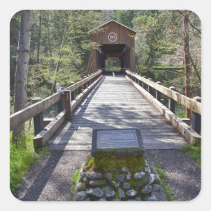 OR, Jackson County, McKee Covered Bridge Square Sticker