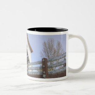 OR, Jackson County, McKee Covered Bridge Two-Tone Coffee Mug