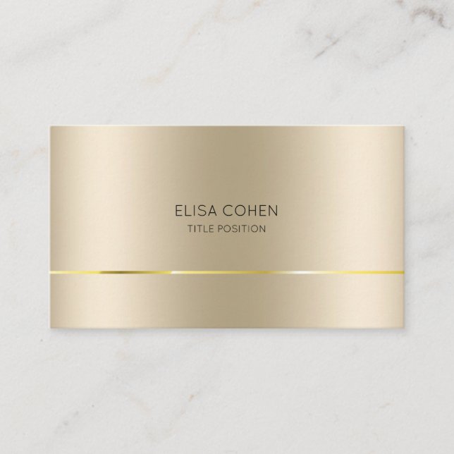 Or Minimalist Pearl Business Card (Front)