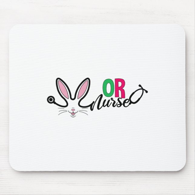 Or Nurse Bunny Easter Stethoscope Operating Room N Mouse Mat (Front)