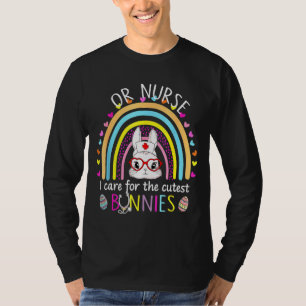 Or Nurse I Care For The Cutest Bunnies Rainbow Eas T-Shirt