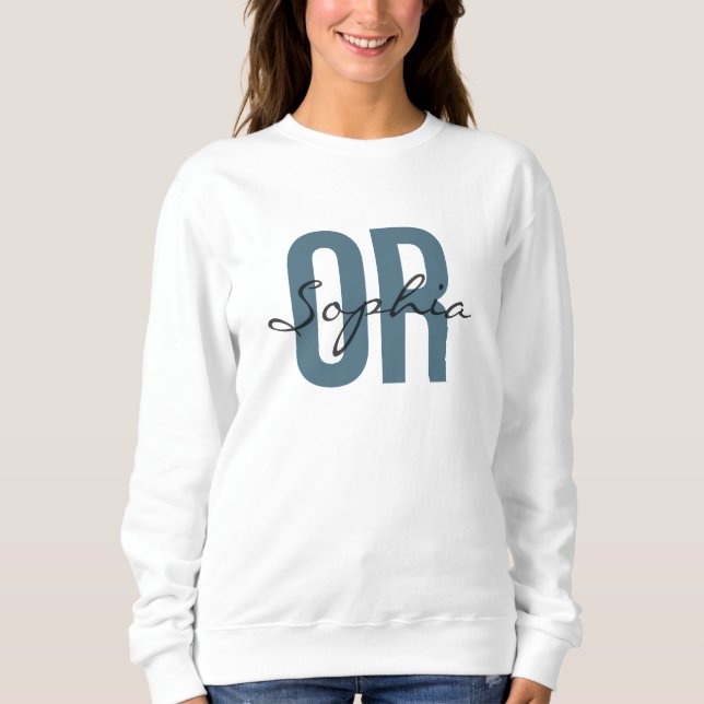 OR Nurse Personalized Name Bold Typogrphy Sweatshirt (Front)
