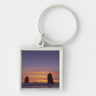 OR, Oregon Coast, Cannon Beach, seastacks at Key Ring
