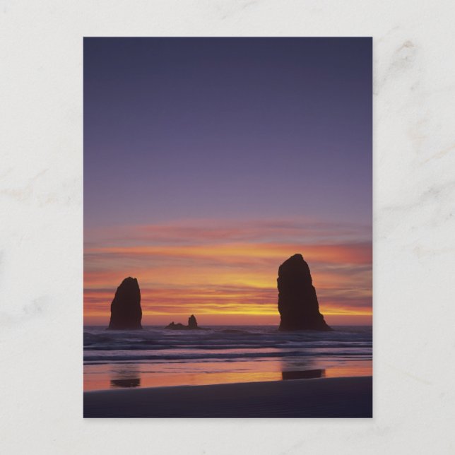 OR, Oregon Coast, Cannon Beach, seastacks at Postcard (Front)