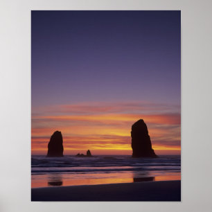 OR, Oregon Coast, Cannon Beach, seastacks at Poster