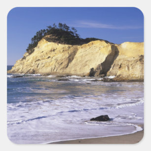 OR, Oregon Coast, Cape Kiwanda SP, Cape 2 Square Sticker