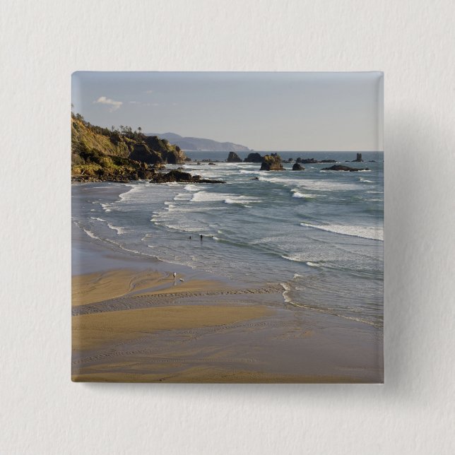 OR, Oregon Coast, Ecola State Park, Indian 15 Cm Square Badge (Front)